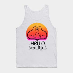 Hello Beautiful Cat Looking in a Mirror Tank Top